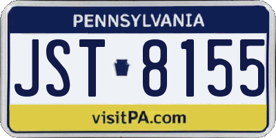PA license plate JST8155