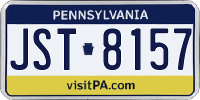 PA license plate JST8157