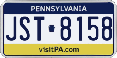 PA license plate JST8158