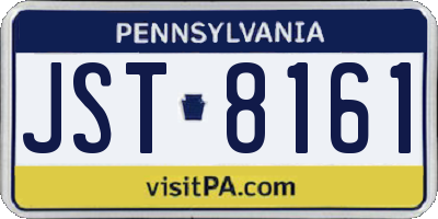 PA license plate JST8161