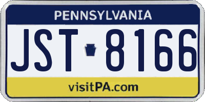 PA license plate JST8166