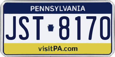 PA license plate JST8170