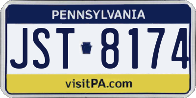 PA license plate JST8174