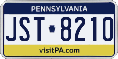 PA license plate JST8210