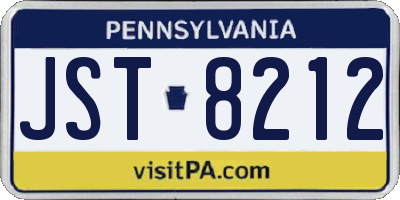 PA license plate JST8212