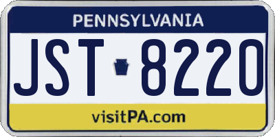 PA license plate JST8220