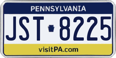PA license plate JST8225