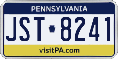 PA license plate JST8241