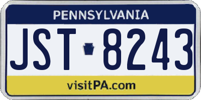 PA license plate JST8243