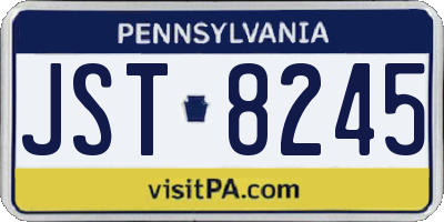 PA license plate JST8245
