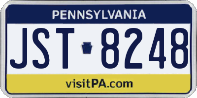 PA license plate JST8248