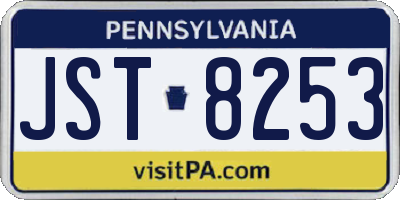 PA license plate JST8253