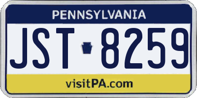 PA license plate JST8259