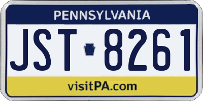 PA license plate JST8261