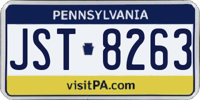 PA license plate JST8263
