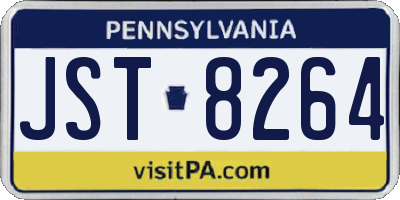 PA license plate JST8264