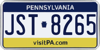 PA license plate JST8265