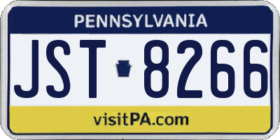 PA license plate JST8266