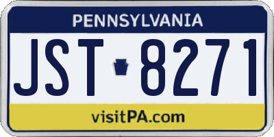PA license plate JST8271