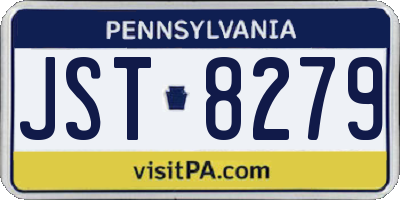 PA license plate JST8279
