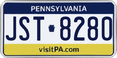 PA license plate JST8280
