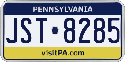 PA license plate JST8285