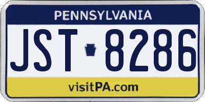 PA license plate JST8286