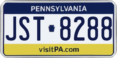 PA license plate JST8288
