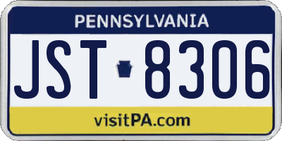 PA license plate JST8306
