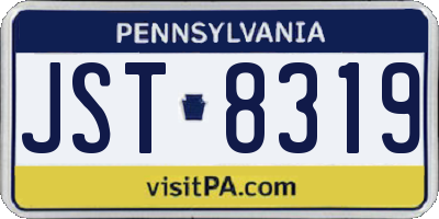 PA license plate JST8319