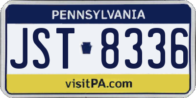 PA license plate JST8336