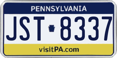 PA license plate JST8337