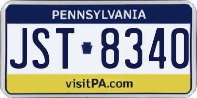 PA license plate JST8340