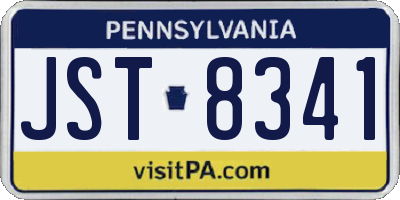 PA license plate JST8341