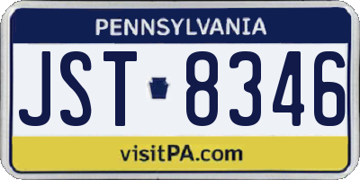 PA license plate JST8346