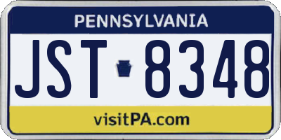 PA license plate JST8348