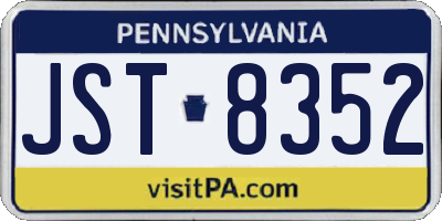 PA license plate JST8352