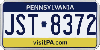 PA license plate JST8372