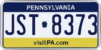PA license plate JST8373