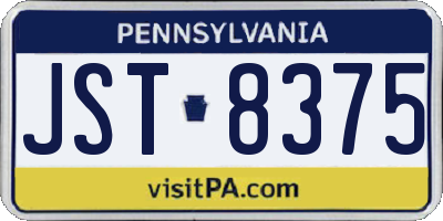 PA license plate JST8375