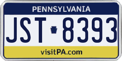 PA license plate JST8393