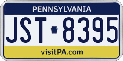 PA license plate JST8395
