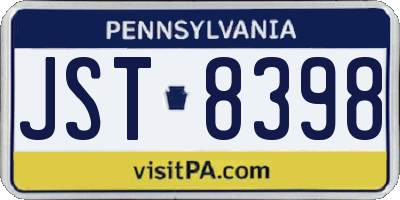 PA license plate JST8398
