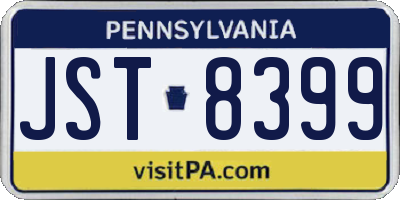 PA license plate JST8399