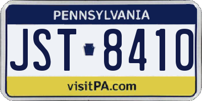 PA license plate JST8410