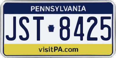 PA license plate JST8425
