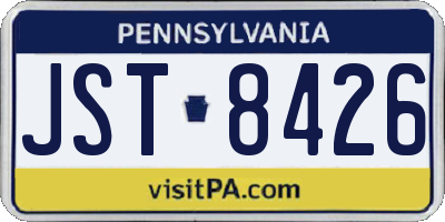 PA license plate JST8426