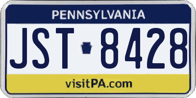 PA license plate JST8428