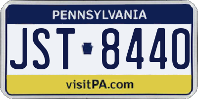 PA license plate JST8440