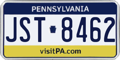 PA license plate JST8462
